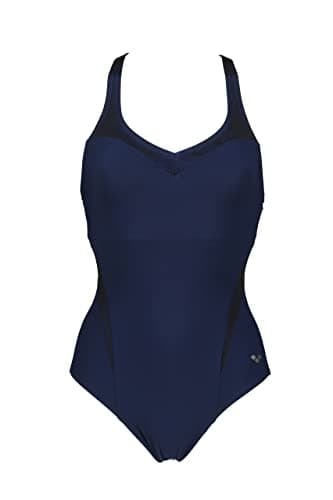 Image of ARENA Women's W Isabel Light Cross Back One Piece Swimsuits, Navy-Bright Blue, 6