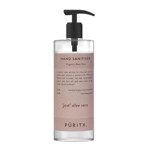 Image of Puritx Organic Just Natural Aloe Vera Vegan Hand Sanitiser 250ml Pump Size