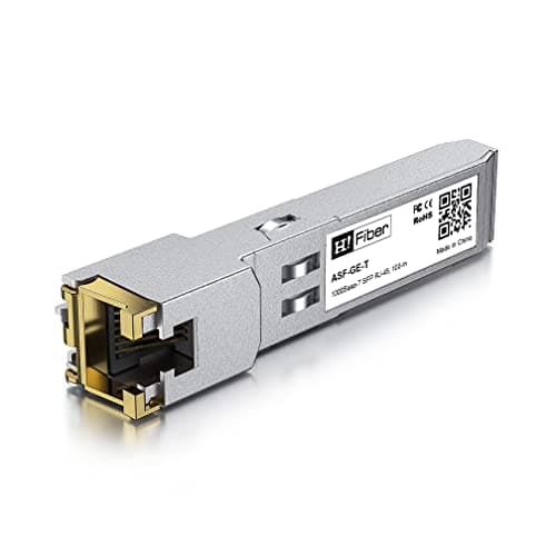 Image of 1000BASE-T SFP Transceiver, SFP to RJ45, 1.25G Copper to Ethernet Module Compatible with Cisco GLC-T/-GE-T, MA-SFP-1GB-TX, Ubiquiti UniFi UF-RJ45-1G, Mikrotik S-RJ01, Netgear AGM734...