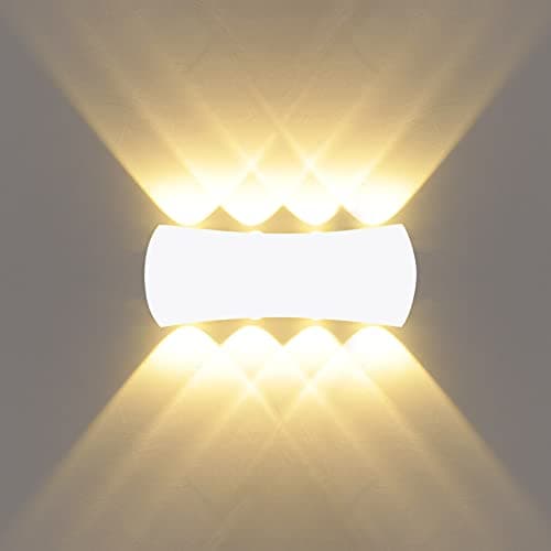 Image of KAWELL 8W Modern Wall Lamp LED Wall Light Up Down Aluminum Wall Wash Light Indoor Outdoor Waterproof IP65 for Bathroom Porch Bedroom Corridor Living Room Stairs Hallway, White 3000K