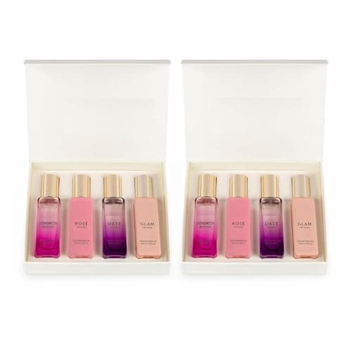 Image of Luxury Long Lasting Women Perfume Gift Set | 4x20ml (Pack of 2) | Floral & Fruity Premium Fragrance | Date, Senorita, Glam, Rose | Gifts for Women