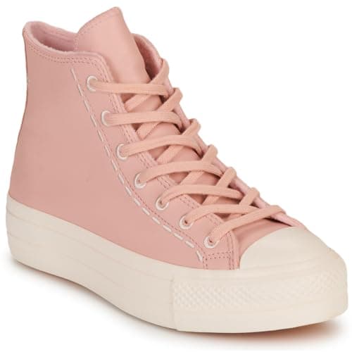 Image of Converse Chuck Taylor All Star Lift Trainers Women's Pink High Shoes, pink, 5.5 UK