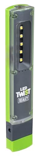 Image of Sealey LED Twist Rechargeable Inspection Light, 1W & 1W SMD, 200lm - LED201G, Grey/Green