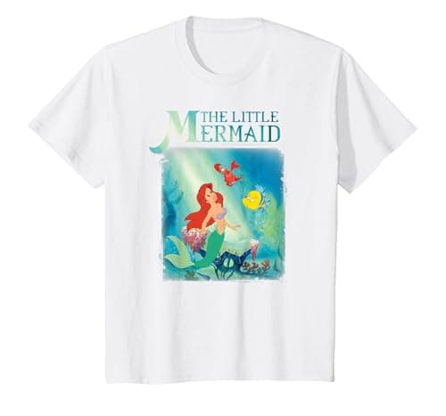 Image of The Little Mermaid Ariel and Friends Graphic T-Shirt T-Shirt, Youth, White, 4T
