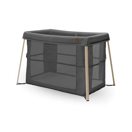 Image of Maxi-Cosi Iris 2-in-1 Baby Travel Cot, 0 – 3 Years, up to 15 kg, Compact, 2 Sleeping Levels, Foldable & Lightweight, Thick Foam Mattress, Mesh Sides, Travel Bag, Eco Care, Beyond Graphite