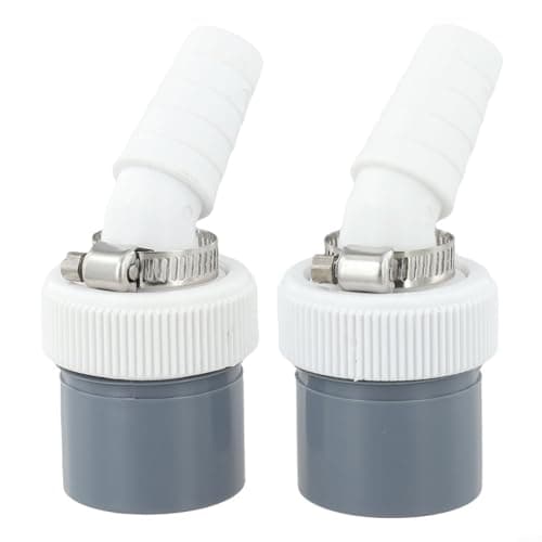 Image of Gdfnmogo PVC Washing Machine Drain Adapter 40mm Outlet 18-24mm Inlet Dishwasher Tumble Dryer Pipe Connector with Hose Clamps 45 Degree Angled Nozzles Grey White(40MM Drain Adapter)