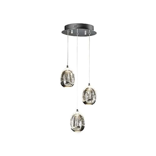 Image of Schuller Integrated LED 3 Light Crystal Cluster Drop Ceiling Pendant Chrome