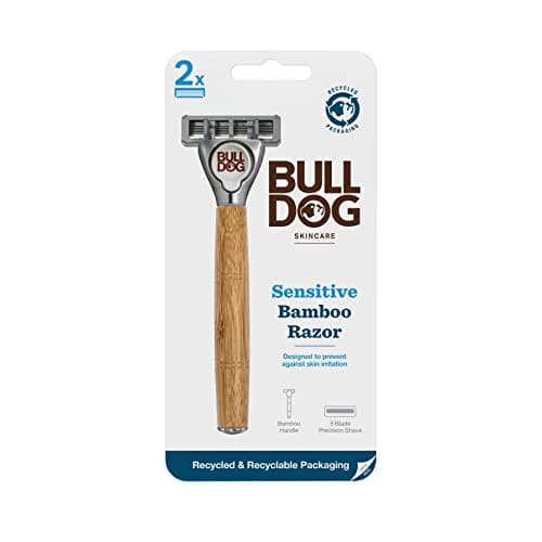 Image of BULLDOG SKINCARE - Sensitive Bamboo Razor Smooth Glide Razor Handle + 2 Blade Refills
