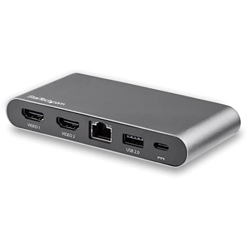 Image of StarTech.com USB C Dock - 4K Dual Monitor HDMI Display - Mini Laptop Docking Station - 100W Power Delivery Passthrough - GbE, 2-Port USB-A Hub - USB Type-C Multiport Adapter - 3.3' Cable (DK30C2HAGPD)