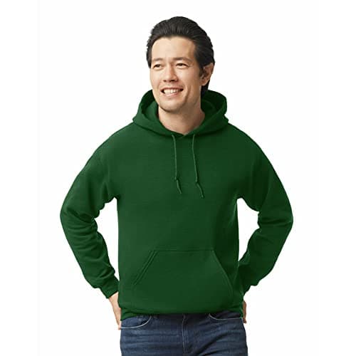 Image of Gildan Men's Fleece Hooded Sweatshirt, Style G18500 Hooded Sweatshirt, Forest Green, L