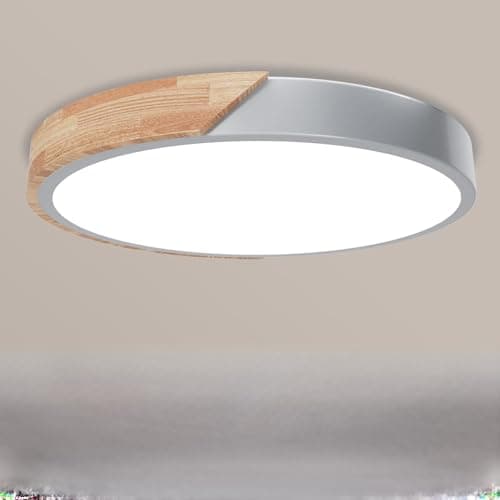 Image of Rravdst LED Ceiling Light Panel - 40W 4000LM, 3000K-4000K-6000K 3 Color Temperature, IP54 Waterproof Round LED Flush Mount Ceiling Light for Bedroom, Bathroom, Kitchen, Hallway, Ø40CM Grey