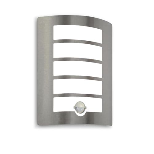 Image of Wondlumi Outdoor Wall Lights Mains Powered PIR Motion Sensor Stainless Steel IP44 Waterproof Outside Light for Porch, Incl. 1x 12W LED E27 Bulbs Warm White