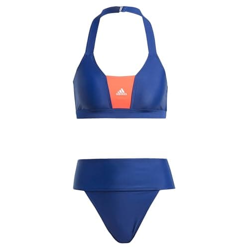 Image of adidas Women's Sportswear Colorblock Bikini, Dark Blue/Bright Red, XS