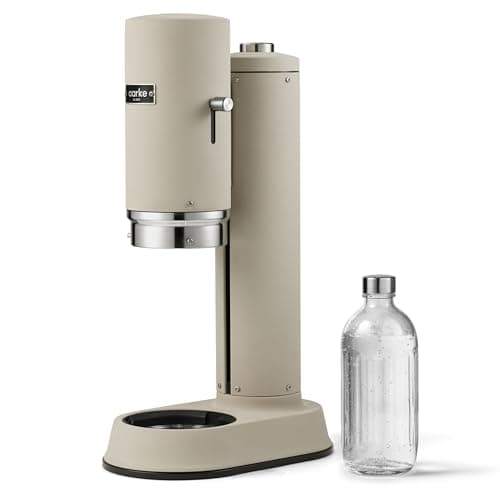 Image of Aarke Carbonator Pro, Sparkling Water Maker with Glass Bottle, Sand Finish