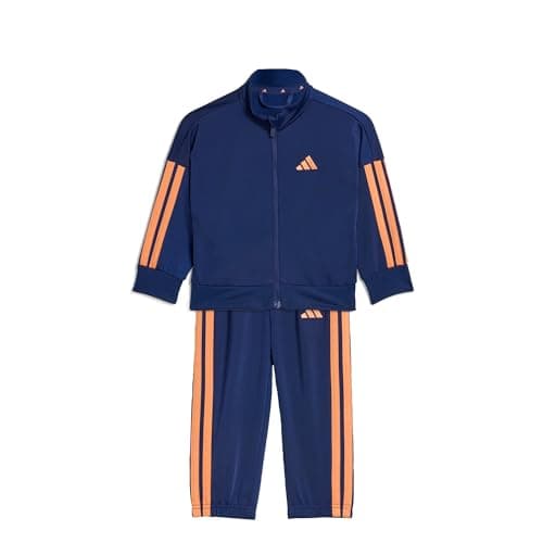 Image of adidas Unisex Baby ESSENTIALS CLIMACOOL TRACKSUIT, dark blue/Dusky Orange, 3-6 Months