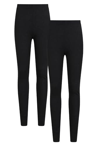 Image of Mountain Warehouse Talus Womens Baselayer Pants - Multipack Ladies Leggings, Isotherm, Warm - Best for, Skiing, Snowboarding Black (2 Pack) Women's Size 8