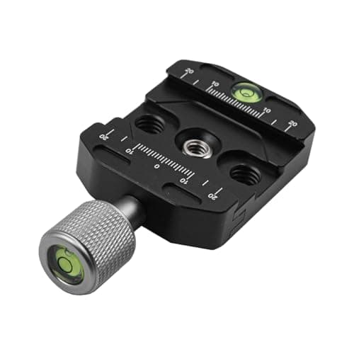 Image of WANGCL 50 mm Quick Release Plate Clamp for Arca Swiss Universal Metal Tripod Head Quick Release Plate Clamp with Spirit Level