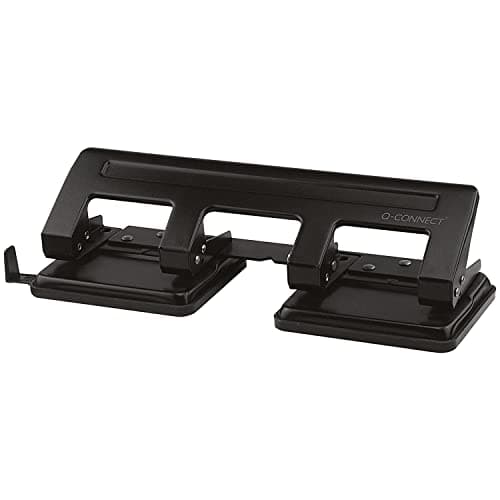 Image of Q-Connect 4 Hole Punch Black 16 Sheet KF01238