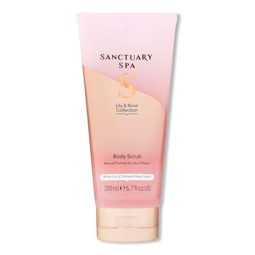 Image of Sanctuary Spa Lily & Rose Body Scrub, No Mineral Oil, Cruelty Free & Vegan Exfoliating Body Scrub, 200ml