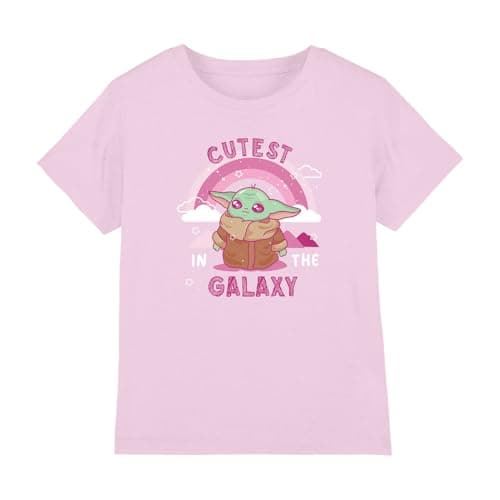 Image of Star Wars Grogu Cutest in The Galaxy Girls T Shirt, Pink, 3-4 Years