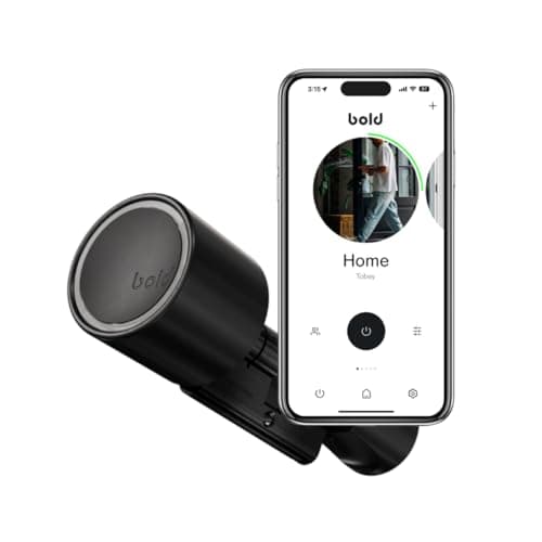 Image of Bold Elite SX-33 Smart Door Lock, Keyless Euro Cylinder, Silver, App-Controlled with Matter Support (Black, SX-33)
