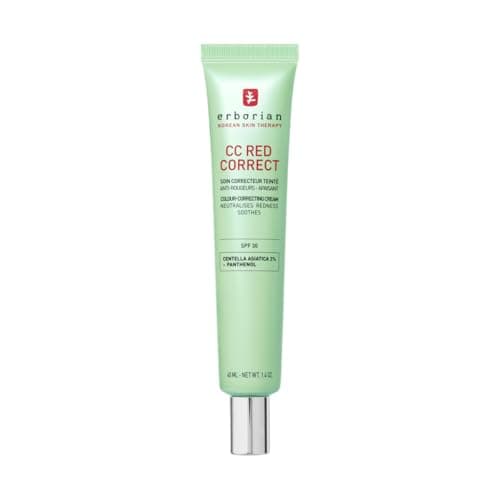 Image of Erborian - CC Red Correct - Anti Redness Tinted Face Cream with Centella Asiatica Panthenol and Bisabolol - Green Neutralizing Shade with SPF 30 - Light Coverage - 40ml - Korean Cosmetic