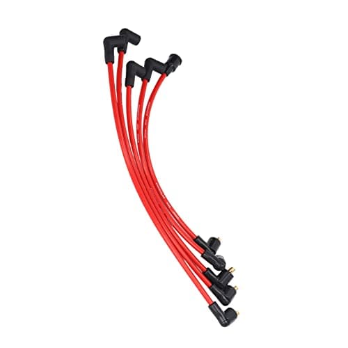 Image of AOWINHIT 5Pcs 8mm Red Silicone HT Spark Plug Wires, Ignition Leads Cables Replacement for MGB Red,Ignition Wire