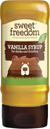 Image of Sweet Freedom Vanilla Syrup 350 g – Vegan Drizzle for Coffee and Pancakes, Naturally Sweetened with Fruits, Only 13 Kcal Per Teaspoon (Pack of 1)