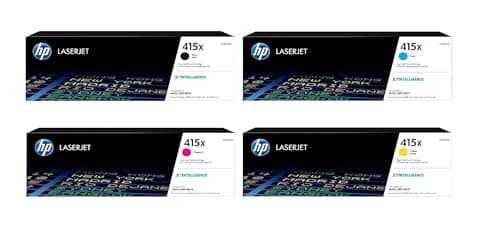 Image of HP 415X High Yield Original Toner Multipack Set Black, Cyan, Magenta, Yellow Color Laserjet Pro M454, M478, M479