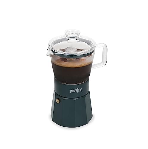 Image of La Cafetière Verona Glass Espresso Maker, Green, 6 Cup, Gift Boxed