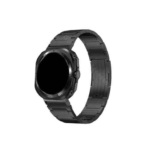 Image of Srndsydak Titanium Link Bracelet Fit for Samsung Galaxy Watch Ultra 47mm No Gaps Wrist Strap Band Correa(Black)