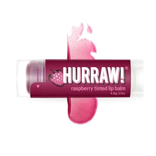 Image of Hurraw! Raspberry Tinted Lip Balm: (Sheer Berry Tint) Organic, Certified Vegan, Cruelty and Gluten Free. Non-GMO, 100% Natural Ingredients. Bee, Shea, Soy and Palm Free. Made in USA