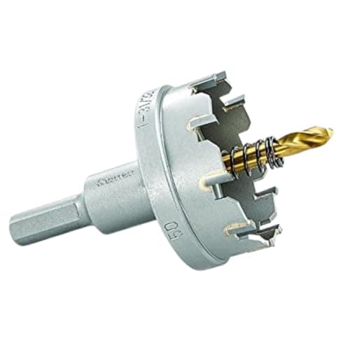 Image of Starrett Tungsten Carbide Tipped Hole Saw - SM50 Sheet Metal Cutter With Arbor & Pilot Drill Bit - For Drilling Stainless Steel Aluminum Alloy - 50 mm