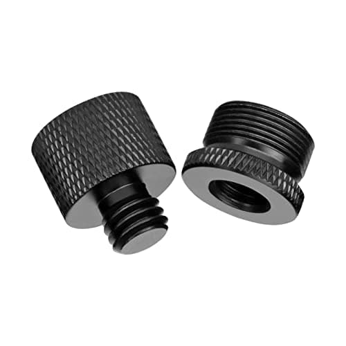 Image of Mic Thread Adapter Thread 1/4 Male to 5/8 Female and 5/8 Male to 1/4 Female Screw Thread Adapter,Mic Stand Adapter for Camera Screw Monitor Microphone Stand Standamera Screw Adapter Thread(black)