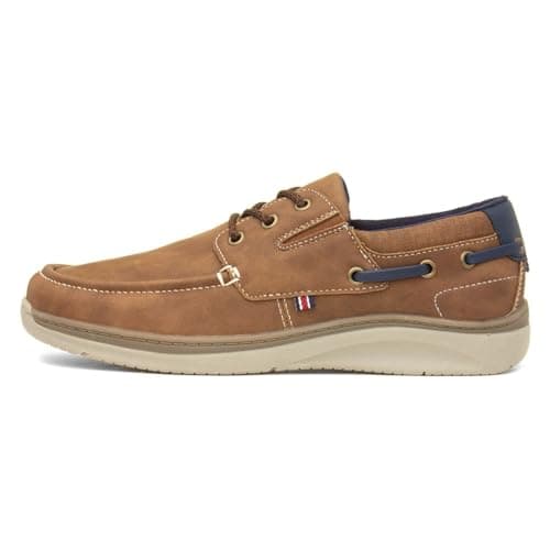 Image of Comfy Steps Harlan Mens Tan Lace Up Boat Shoe - Size 10 - Brown