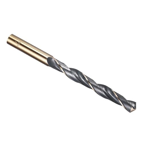 Image of PATIKIL 11mm Drill Bit, Jobber Straight Shank 4341 High-Speed Steel 118° Black and Gold Finish for Medium-hard Metal Steel Acrylic - 1 Pack