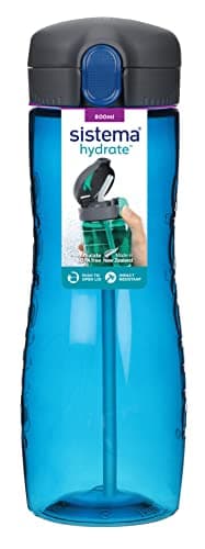 Image of Sistema Hydrate Quick Flip Water Bottle | 800 ml | BPA Free Water Bottle with Straw | Assorted Colours