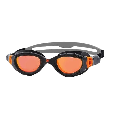 Image of Zoggs Predator Flex Adult Swimming Goggles | Titanium Mirror Lens, Anti-Fog, UV Protection, Quick-Adjust Strap, Curved 180° Vision | Pool and Open Water