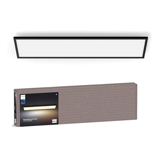 Image of Philips Hue White Ambiance Aurelle Smart LED Panel Light Inc. Dimmer Switch [120x30cm - Black] for Indoor Home Smart Lighting, Wall, Ceiling, Bedroom, Livingroom, New Generation