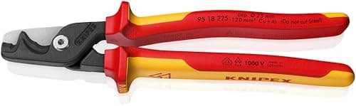 Image of KNIPEX Stepcut XL Cable Shears with Step Cut Insulating Multi-Component Handle, VDE-Tested 225 mm, 95 18 225