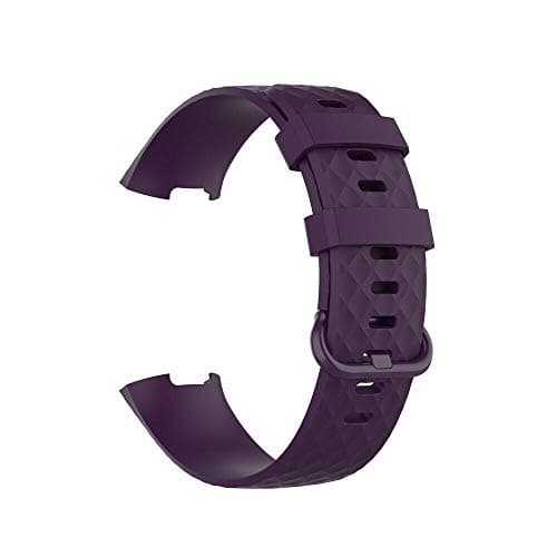 Image of Vaporly UK Replacement Watch Strap for Fitbit Charge 3 / Charge 4 / Charge 3 SE Strap Standard Silicone Wristband Band Watch Wrist Straps (Large, Purple)