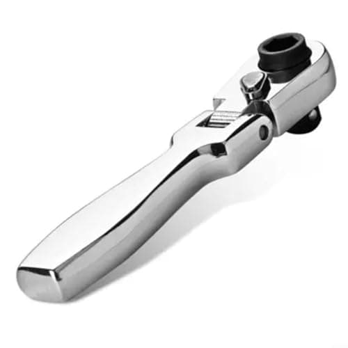 Image of NINMORTH 1/4" Drive 72 Tooth Ratchet Handle 115mm Wrench with 5 Degree Swing and Bit Driver for Home Furniture Maintenance(Flat Handle)