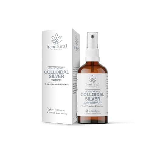 Image of Benatural Essentials Colloidal Silver 100Ml Spray Bottle | Premium Quality 20PPM Silver | High PH | Manufactured in The UK | New Packaging