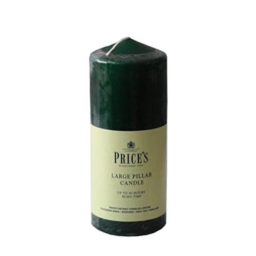 Image of Price's Candles - 6" Evergreen Pillar Candles - Smokeless Burn - Unscented - Slow Burning - Non-Drip - Multi-Purpose