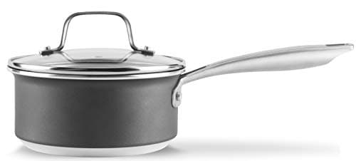 Image of Hairy Bikers CKW2090 Forged, Eclipse Titanium Non-Stick Coating, Lidded 3.3mm Gauge Saucepan with Riveted Secure Handle, Induction Hob Suitable, Aluminium, 18cm Sauce Pan