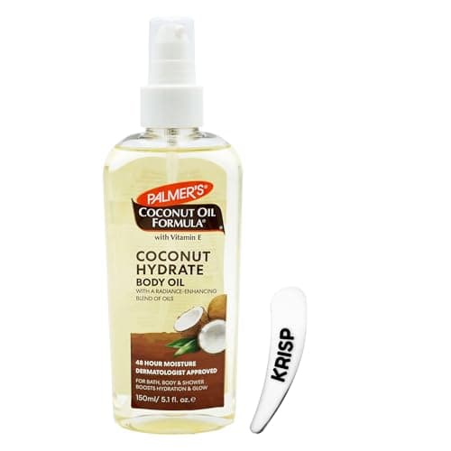 Image of Palmer's Coconut Oil Formula Body Oil 150ml – Hydrating Dry Oil with Vitamin E for Body and Shower | 48H Moisture, Natural Glow and Radiance with Cosmetic Spatula – Fast Absorbing & Non-Greasy