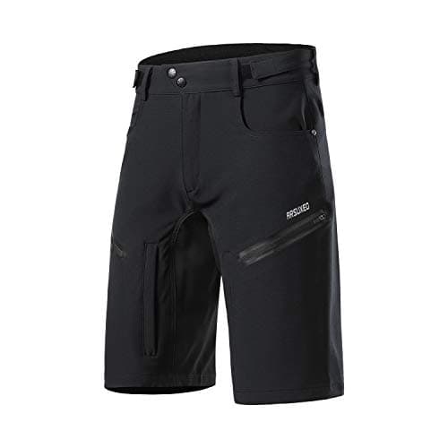 Image of ARSUXEO Men's Cycling Shorts Loose Fit Bike Bottom with Moisture-Wicking Waistband 2006 Black L