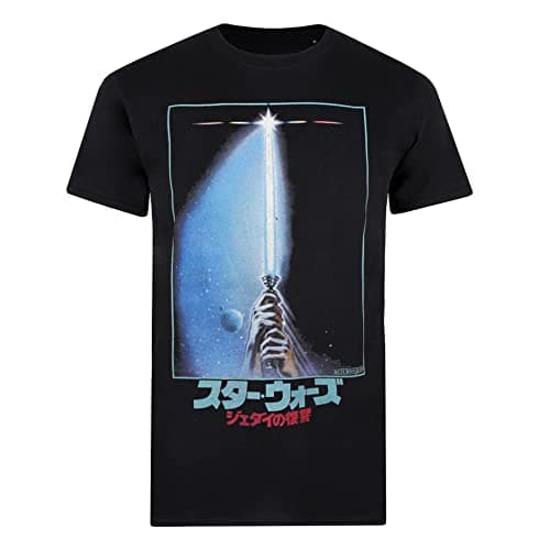 Image of Cotton Soul Star Wars Retro Lightsaber Unisex T Shirt, Black, X-Large