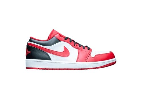 Image of AIR JORDAN 1 Low Bulls 553558-163 42, Black White Red, 9 UK