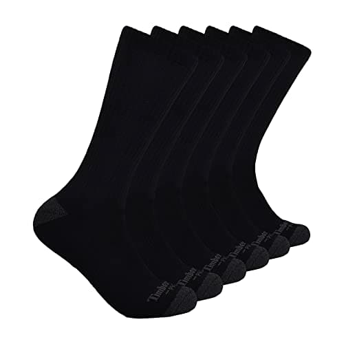Image of Timberland Pro Men's TB219983TA Performance Crew Length Socks 6-Pack - 2X-Large - Black
